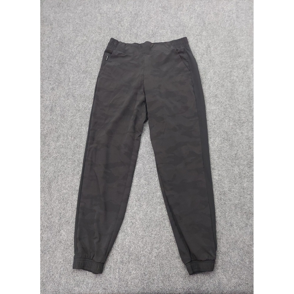 Athleta Brooklyn Joggers Womens 6 Camo Black Athletic Pants Zip Pocket Stretch